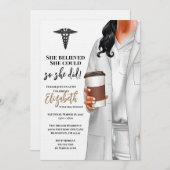 White Coat Medische School Afstuderen Uitnodiging (Voorkant / Achterkant)