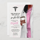 White Coat Medische School Afstuderen Uitnodiging (Voorkant / Achterkant)