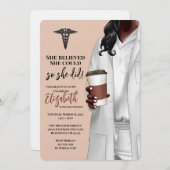 White Coat Medische School Afstuderen Uitnodiging (Voorkant / Achterkant)