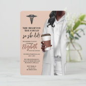 White Coat Medische School Afstuderen Uitnodiging (Staand voorkant)