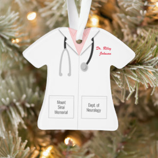 White Coat Pink Shirt Doctor in de Beroepsprocedur Ornament