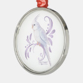 White Cockatiel Metalen Ornament (Links)