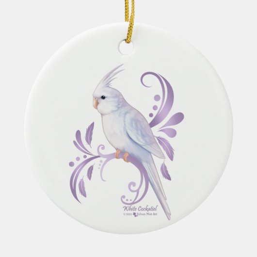 White Cockatiel Ornament (Voorkant)