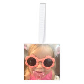 White Collage Kind Foto's Gepersonaliseerd Kubus Ornament (Voorkant)