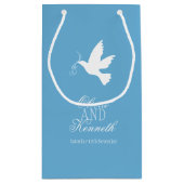 White colombe bleu mariage merci sac cadeau person (Dos)