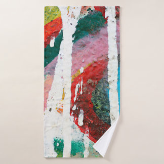 White color dripping over colorful vivid brushstro