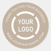 White company logo thank you kraft stickers (Devant)