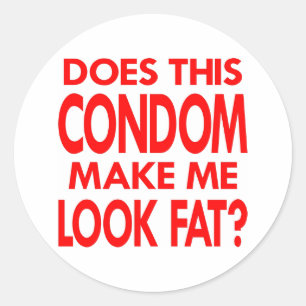 White Condom maakt me vet Ronde Sticker