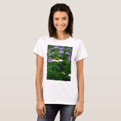 White Cone flower, paarse bloemen en moth T-shirt (Voorkant volledig)