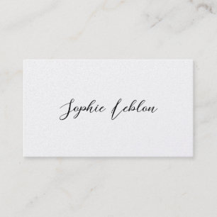 White Contact Card met Calligraphy Font Name Contactkaartje