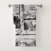 White Contrast Industrial Rustic Brick Texture Bad Handdoek (Insitu)