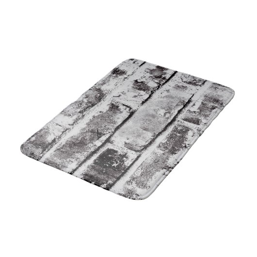 White Contrast Industrial Rustic Brick Texture Badmat (Gekanteld)