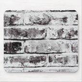 White Contrast Industrial Rustic Brick Texture Muismat (Voorkant)
