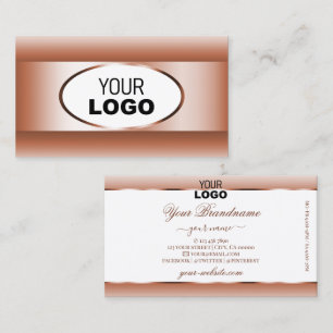 White Coral Shimmery Gradient met Ovaal Lijst Logo Visitekaartje