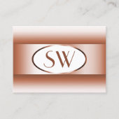 White Coral Shimmery Gradient Ovaal Lijst Initiale Visitekaartje (Voorkant)