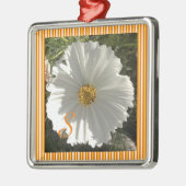 White Cosmos Flower Ceramic Ornament (Links)