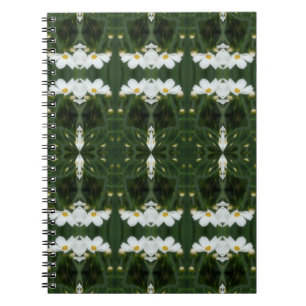 White Cosmos Flowers Abstract Art Notitieboek