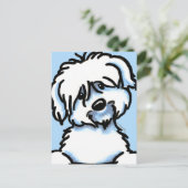 White Coton de Tulear Face Briefkaart (Staand voorkant)