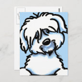 White Coton de Tulear Face Briefkaart (Voorkant / Achterkant)