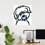 White Coton de Tulear Face Poster (Thuiskantoor)