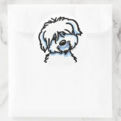 White Coton de Tulear Face Ronde Sticker (Tas)