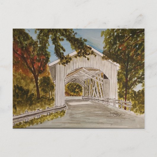 White Covered Bridge Briefkaart (Voorkant)