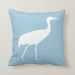White Crane Silhouette Kussen