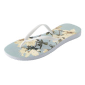 White Cream Azalea Flower Illustration Teenslippers (Schuin)