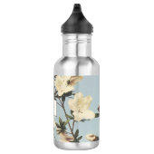 White Cream Azalea Flowers Monogram Waterfles (Rechts)