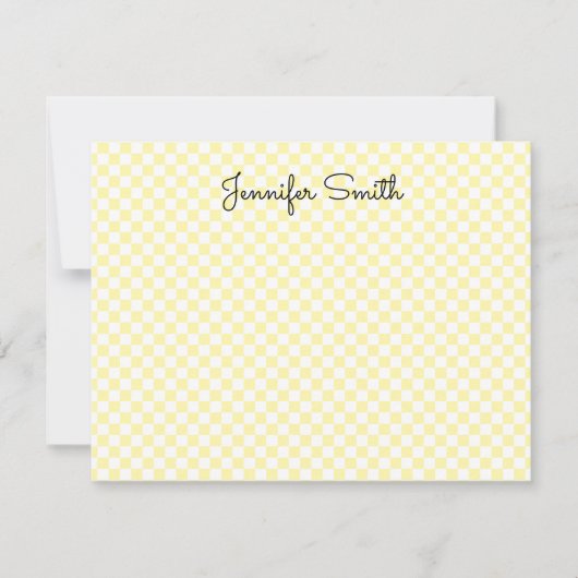White Cream en kleine check Notitiekaartje (Voorkant)