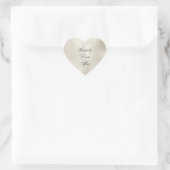 White Cream Faux Leather Wedding Hart Sticker (Tas)