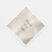 White Cream Faux Leather Wedding Servet (Hoek)