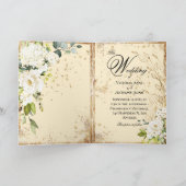 White Cream Gold Botanical Floral Wedding (Binnen)