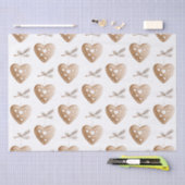 White Cream Heart Gingerbread Cookie Kerstmis Tissuepapier (Craft)