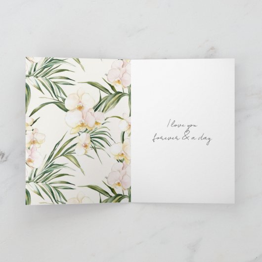 White Cream Orchids bruiloft Kaart (Binnen)
