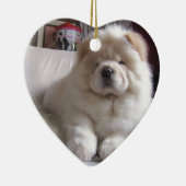 White Cream Puff Chow Chow Puppy Keramisch Ornament (Rechts)