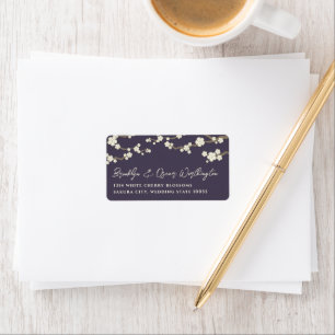 White Cream Sakura Cherry Blossom Asian Wedding Etiket