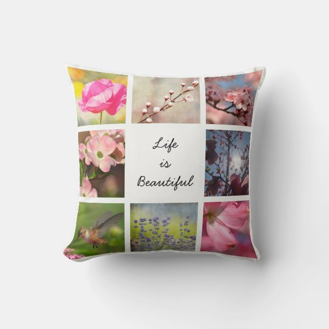 White Creëer Your Ewn Photo Collage Kussen (Voorkant)