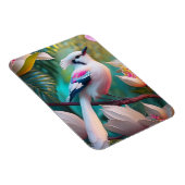 White Crested Blush Chested Fantasy Bird Magneet (Rechterzijde)