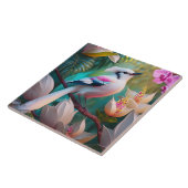 White Crested Blush Chested Fantasy Bird Tegeltje (Zijkant)