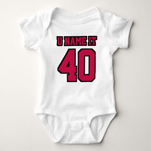 WHITE CRIMSON BLACK Bodysuit Football Jersey (Voorkant)