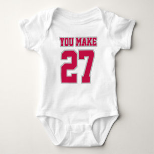 WHITE CRIMSON SILVER Romper Football Jersey