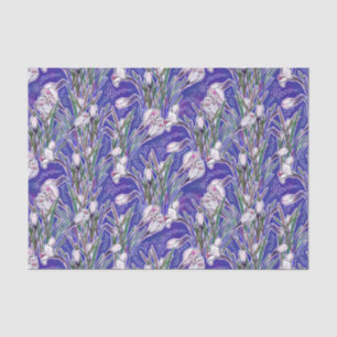 White Crocuses Garden Flowers Botanic Floral Blue Tissuepapier