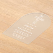 white cross Baptism Acrylic Invitation (Poser)