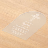 white cross Baptism Acrylic Invitation Acryl Uitnodigingen (Laagn)