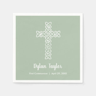 White Cross Sage Green First Community Religious Servet