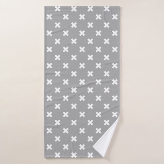White cross stitches (Serviette de bain)