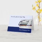 White Cruise Ship Covered Decks Greetings Card Kaart (Gele Bloem)