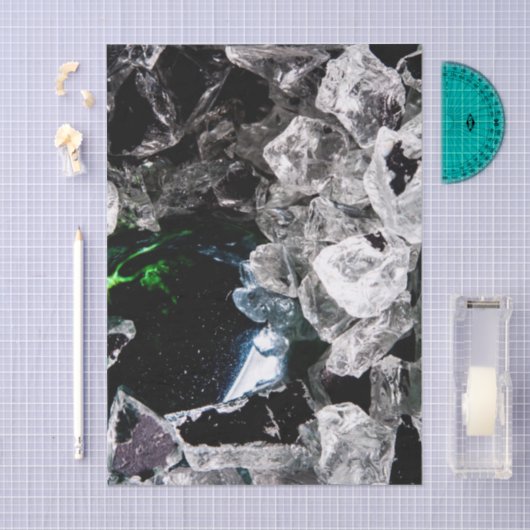 White Crystals in Black outer space Tissuepapier (Craft)