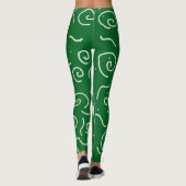 White Curl Abstrait Motif Champ Leggings (Dos)